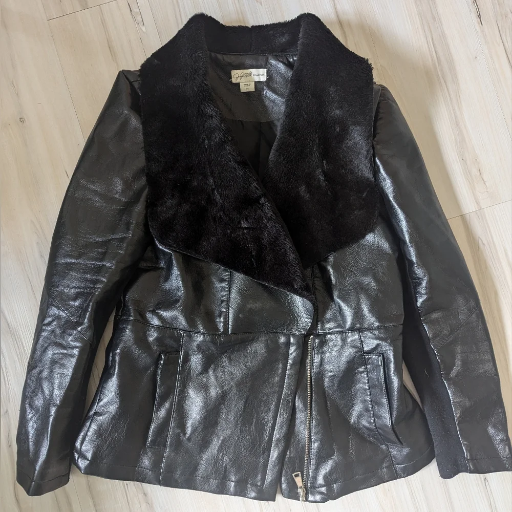 Jaclyn Smith Collection Faux Leather Jacket - Picture 1 of 3
